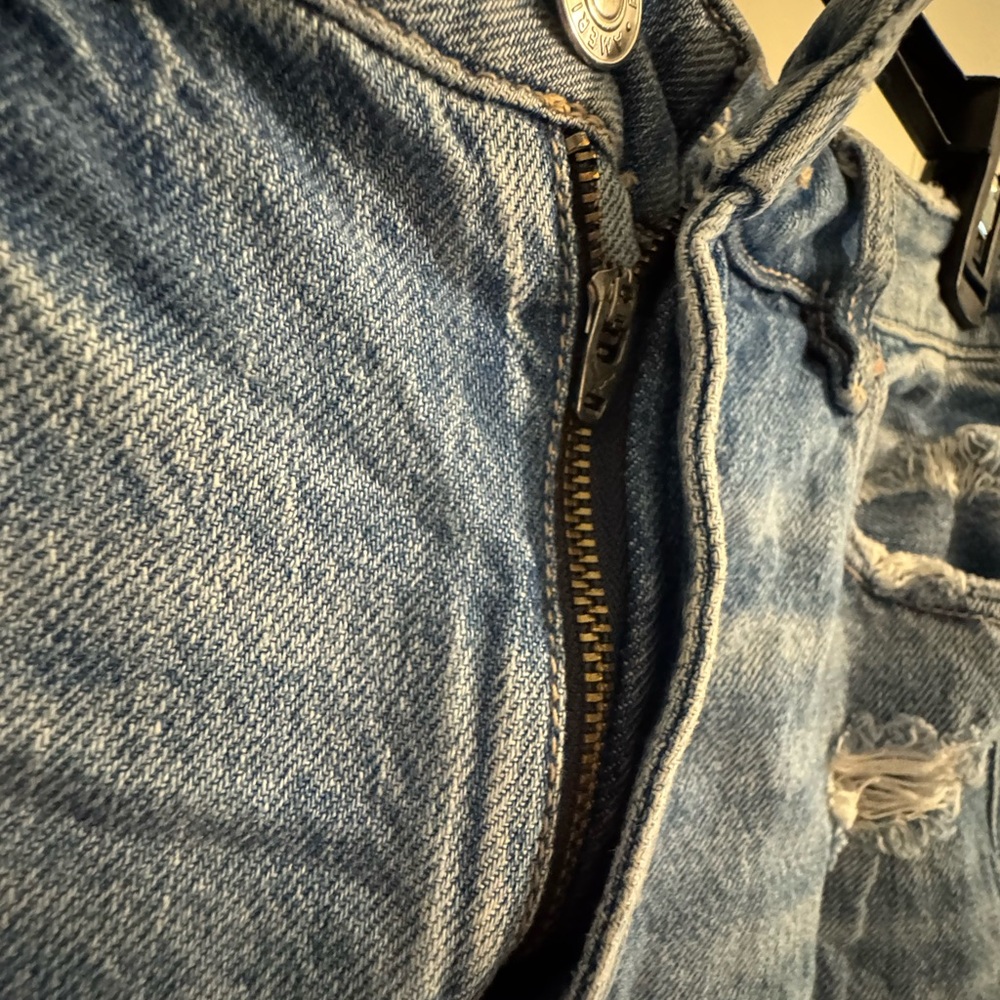 American Eagle Patchwork Denim Mom Jeans - image 4